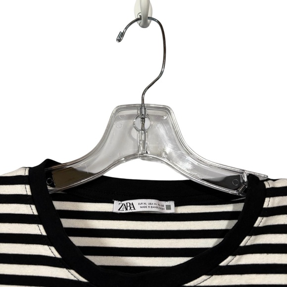 ZARA, Black & White Striped T-Shirt Dress, Straight Fit, XL - Picture 3 of 10